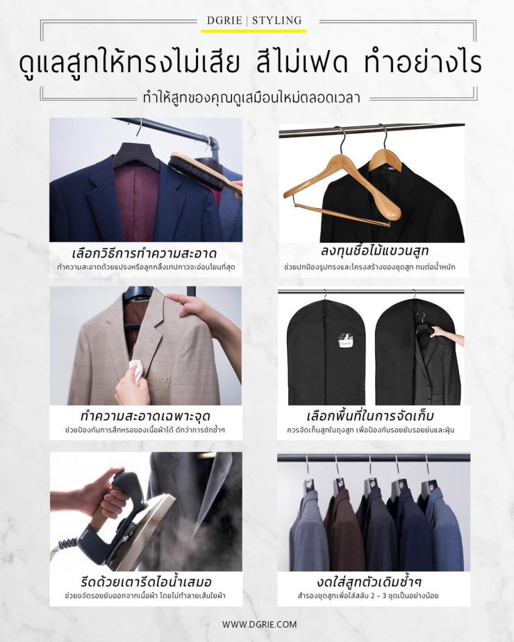 ดูแลชุดสูท ให้ทรงไม่เสีย สีไม่เฟด ทำอย่างไร