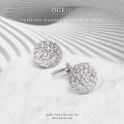 คัฟลิงค์ Moissanite Diamond Round Cufflinks - DGRIE