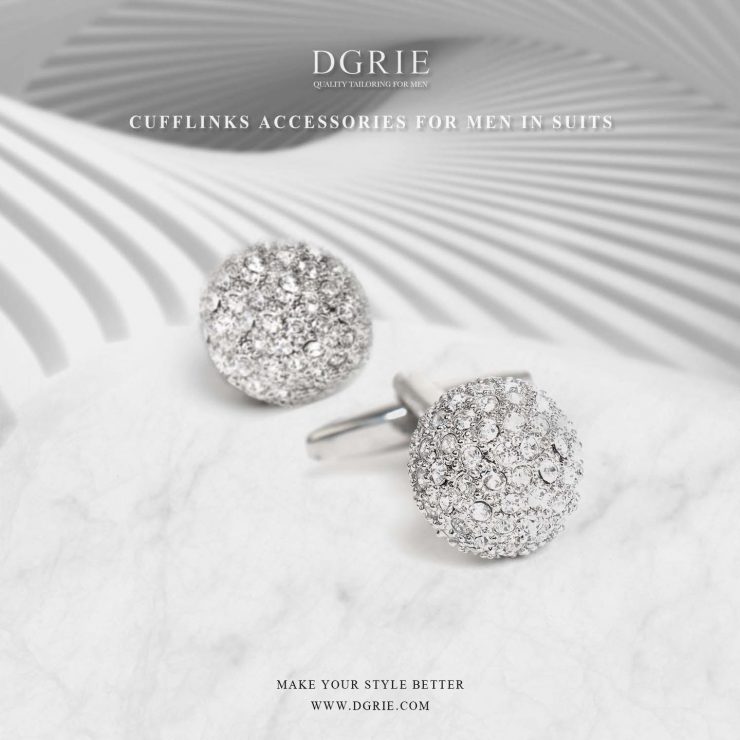 คัฟลิงค์ Moissanite Diamond Round Cufflinks - DGRIE