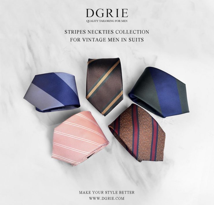 Multi-Color Mix Stripe Necktie | DGRIE