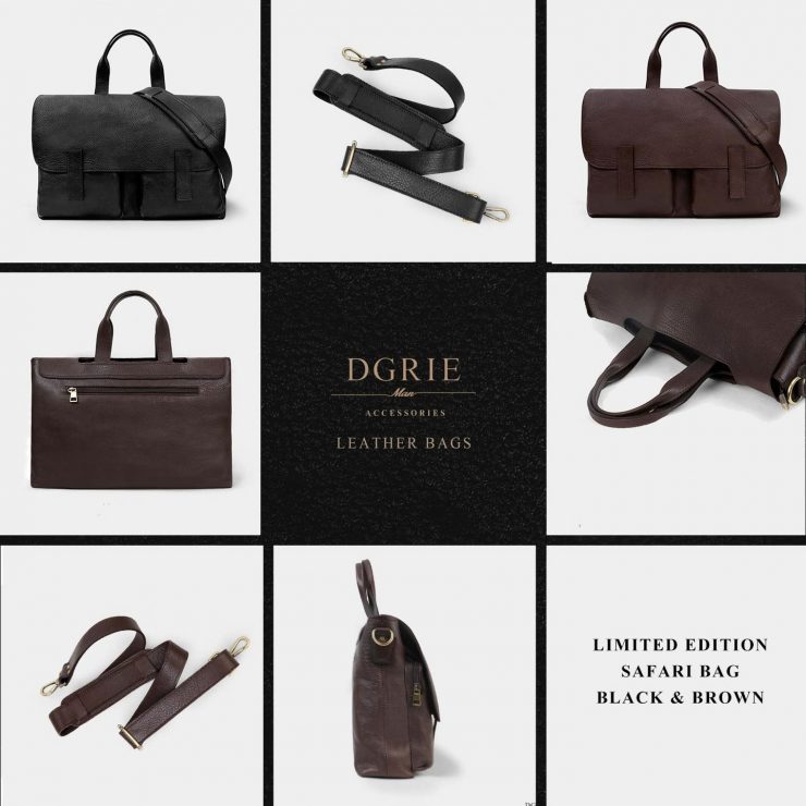 กระเป๋าหนัง Safari Large Leather Black