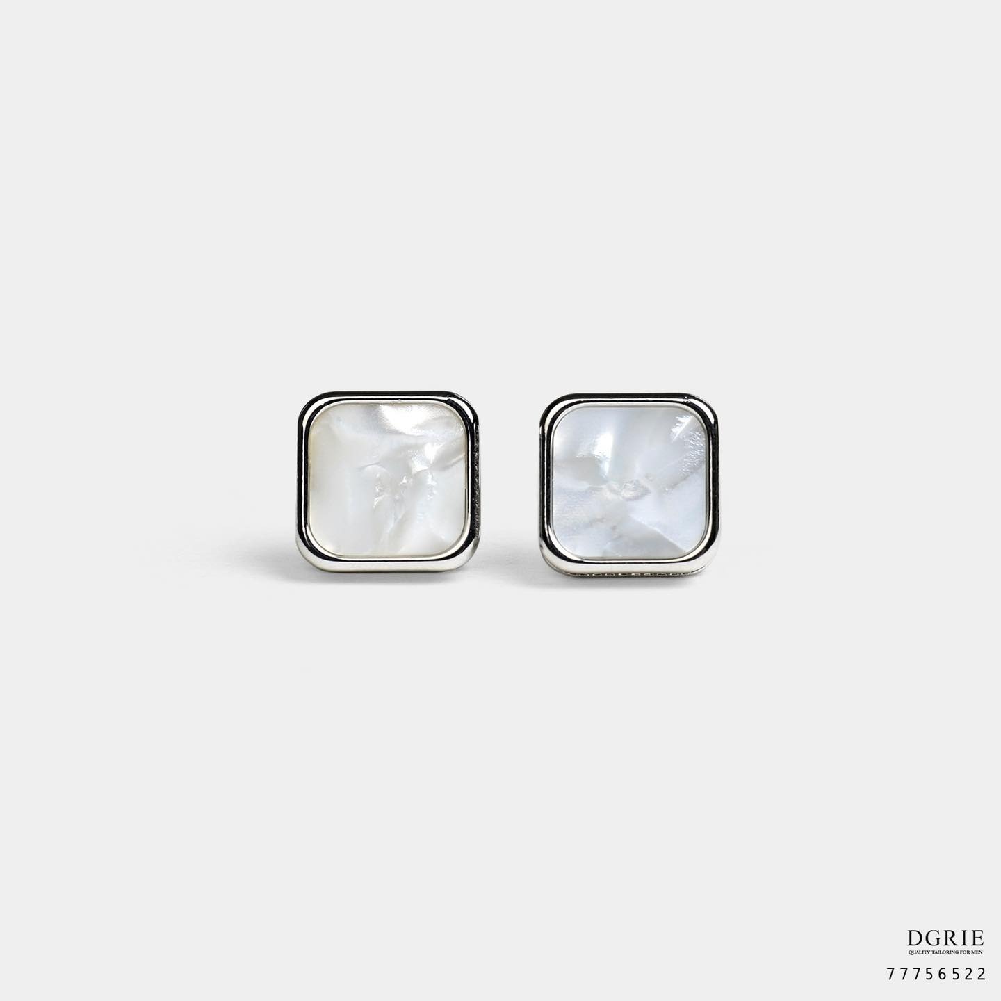 คัฟลิงค์ Vintage Milky Quartz Stones Cufflinks - DGRIE