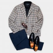 DGRIE เสื้อสูท Brown Gunclub Check Unlining Wool Sport Jacket