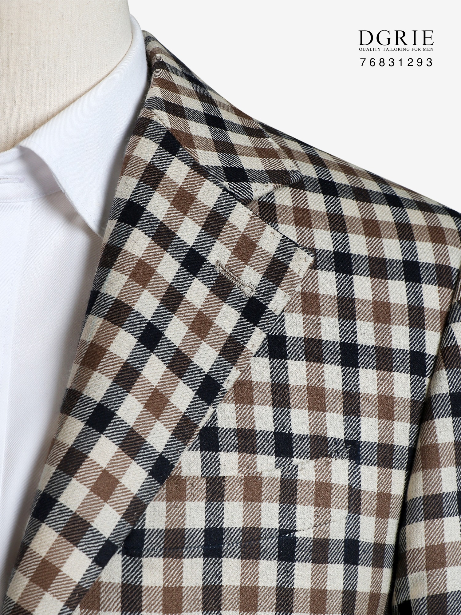 DGRIE เสื้อสูท Brown Gunclub Check Unlining Wool Sport Jacket