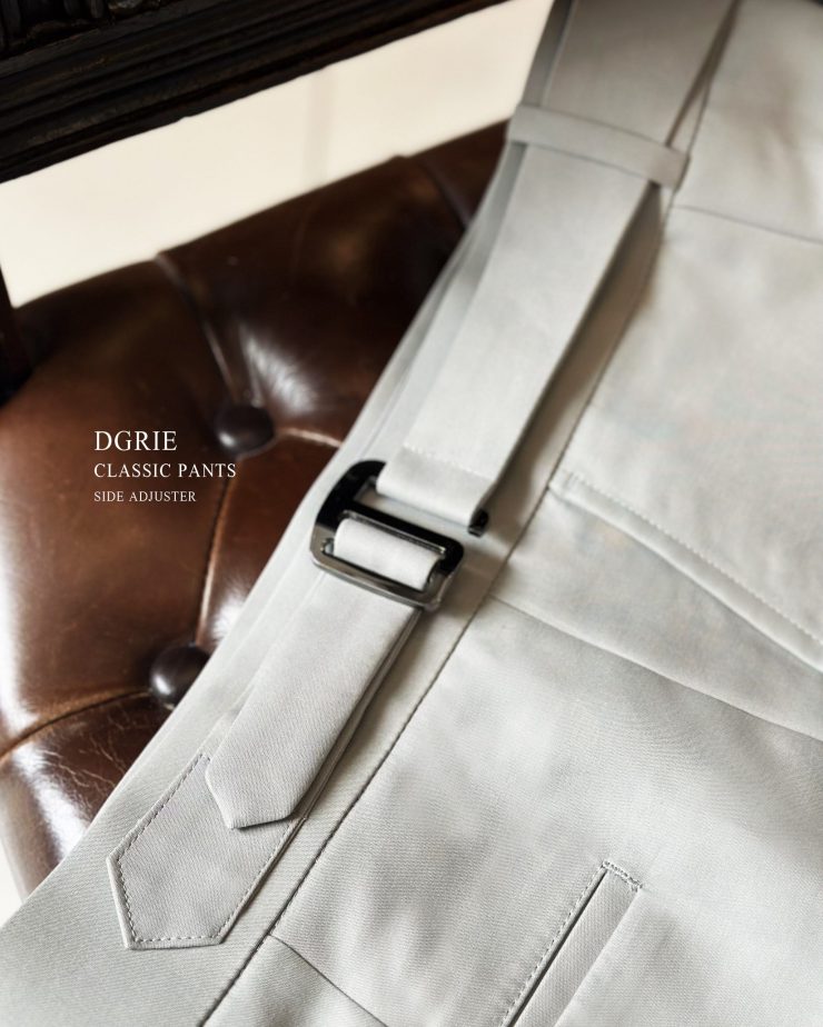 DGRIE CLASSIC BEIGE COTTON PANTS x SIDE ADJUSTER