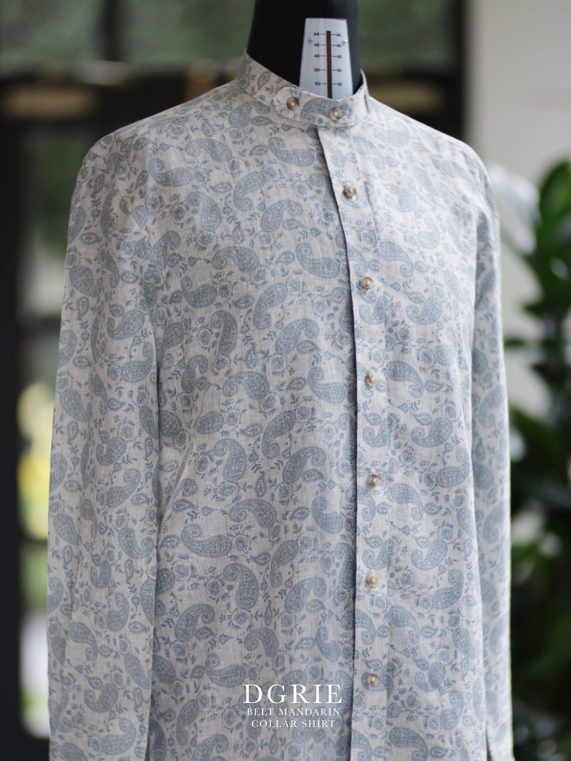 ตัดเสื้อเชิ้ตคอจีน DGRIE Exclusive Belt Mandarin Collar Shirt