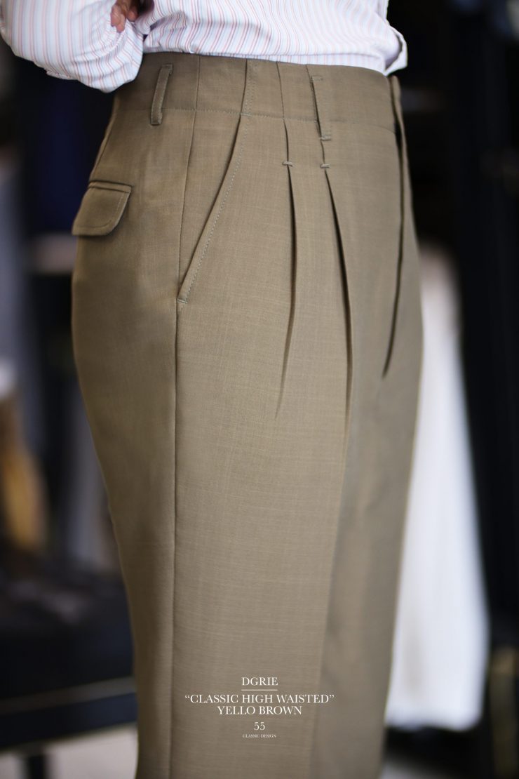 DGRIE PANTS 55 ตัดกางเกง วินเทจ ไร้ขอบ Classic Pleated Pants