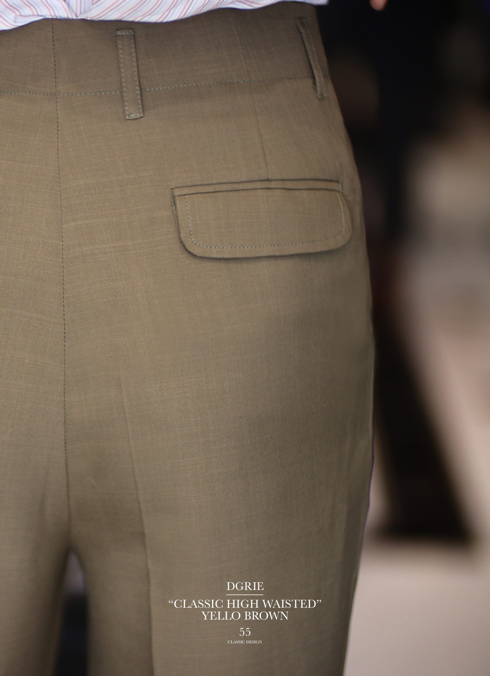 DGRIE PANTS 55 ตัดกางเกง วินเทจ ไร้ขอบ Classic Pleated Pants