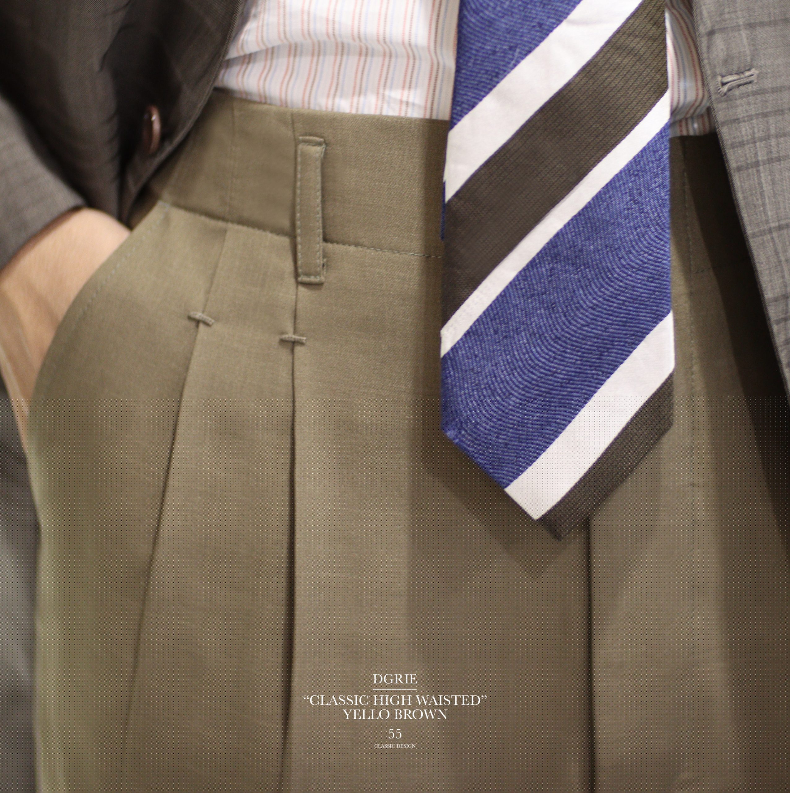DGRIE PANTS 55 ตัดกางเกง วินเทจ ไร้ขอบ Classic Pleated Pants