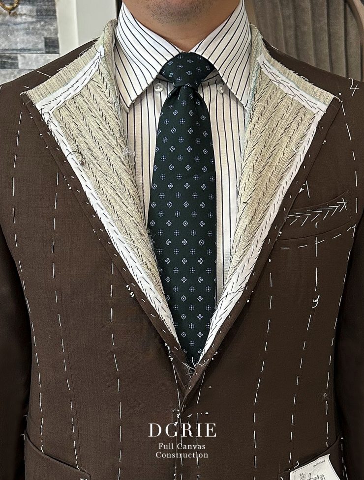 ตัดสูทหางม้า Red Brown Fresco England Full Canvas Suits