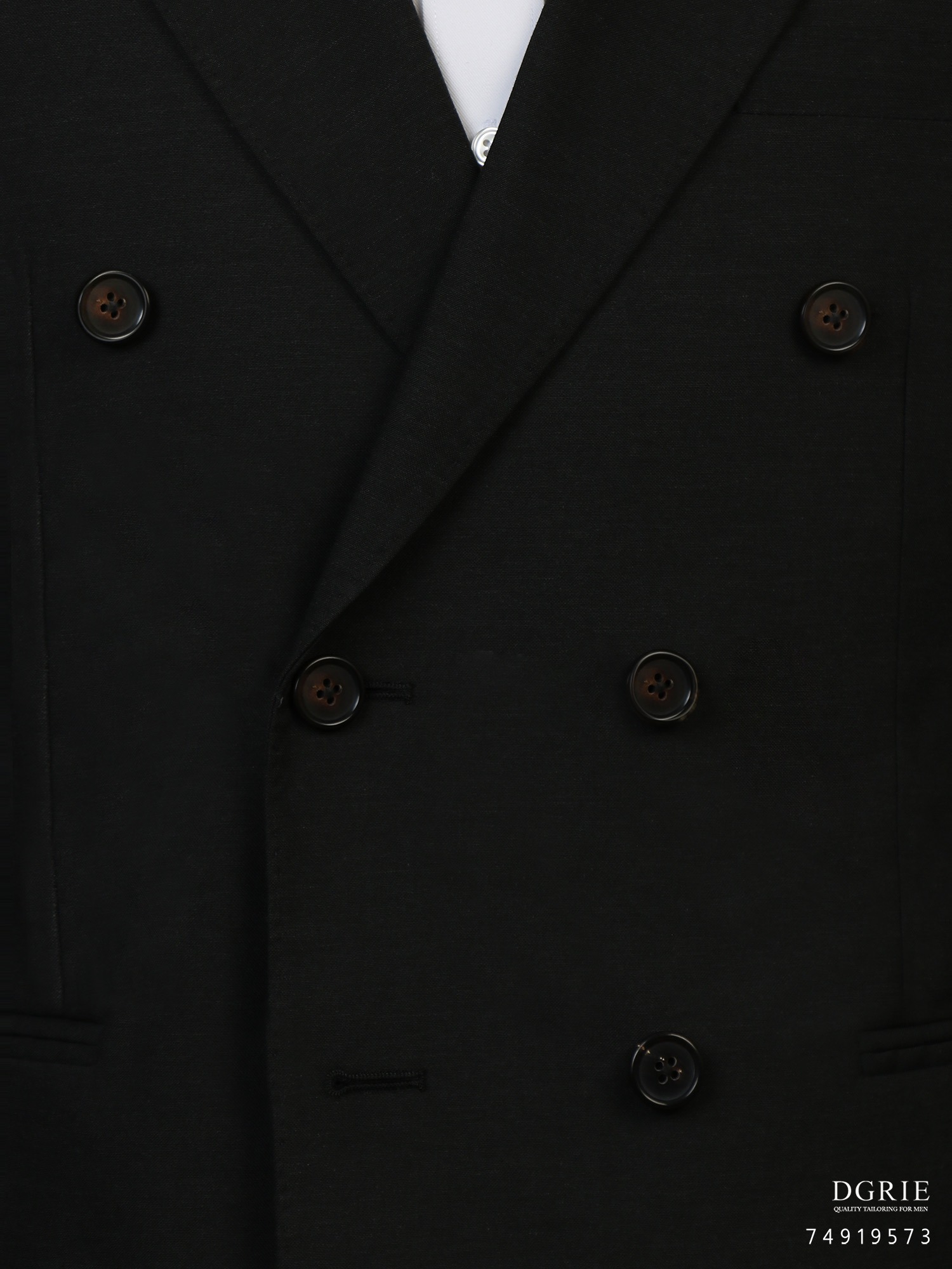 เสื้อสูทสีดำ Black Wool Double-breasted Sport Jacket