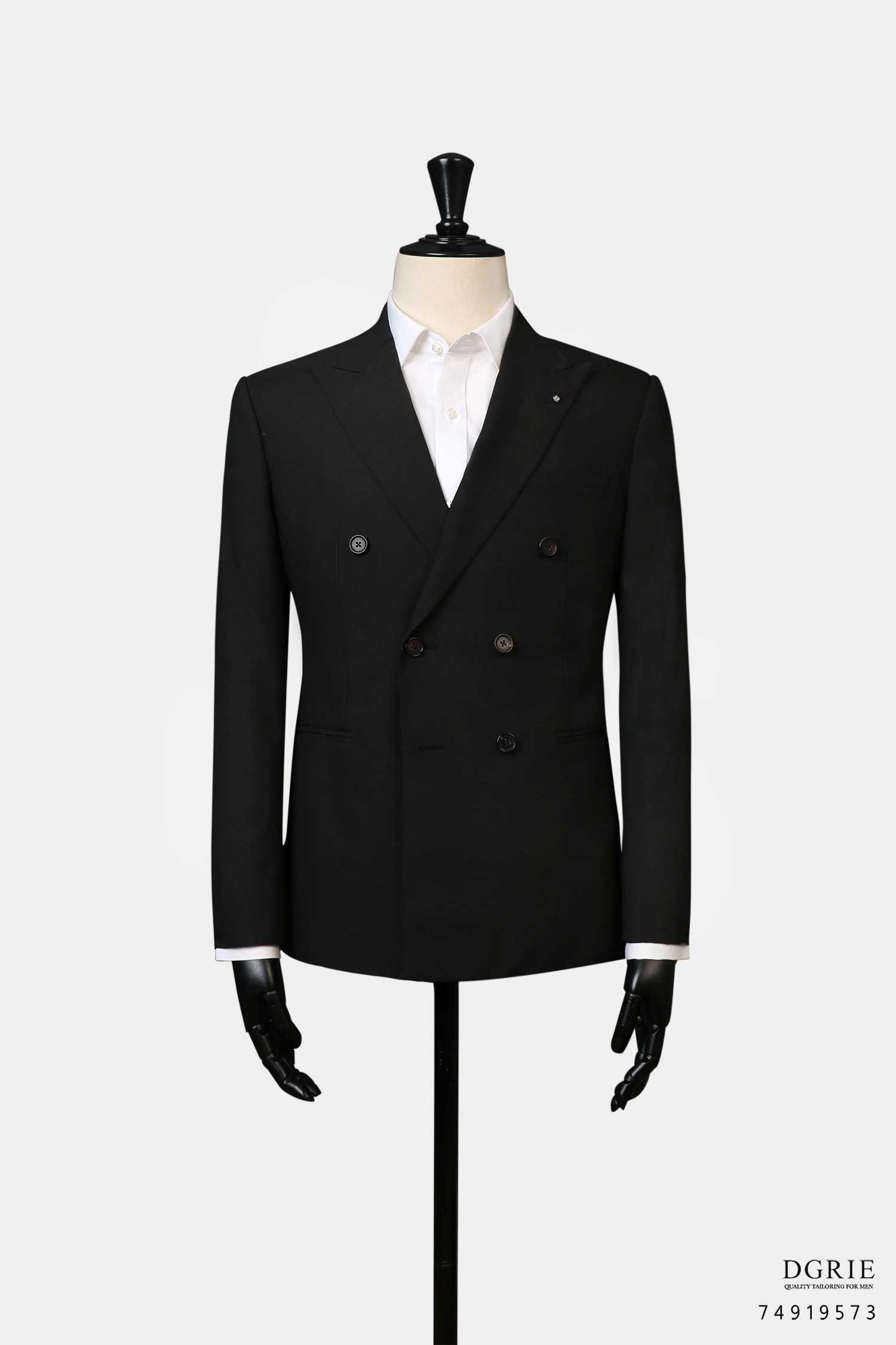 เสื้อสูทสีดำ Black Wool Double-breasted Sport Jacket