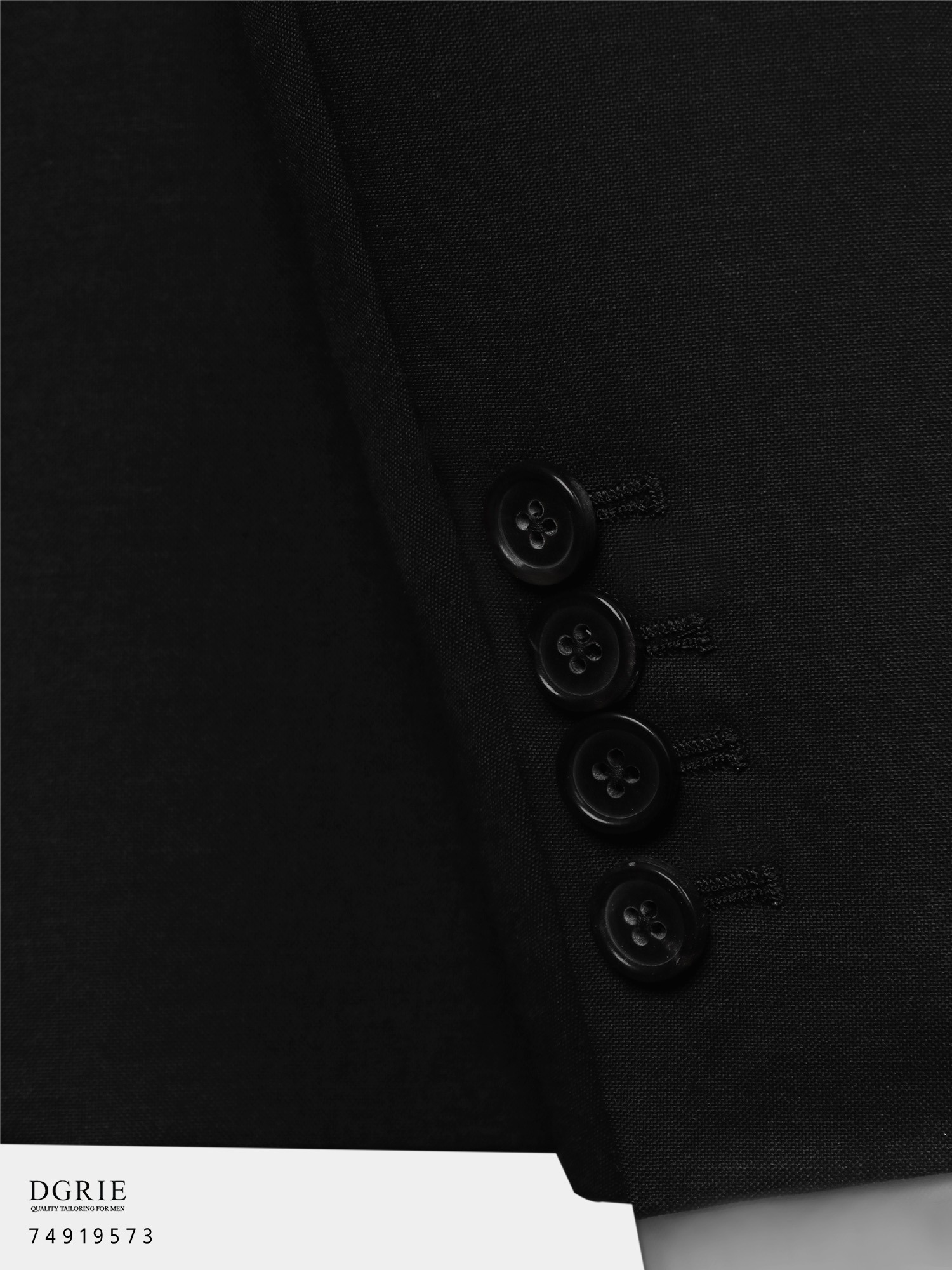 เสื้อสูทสีดำ Black Wool Double-breasted Sport Jacket