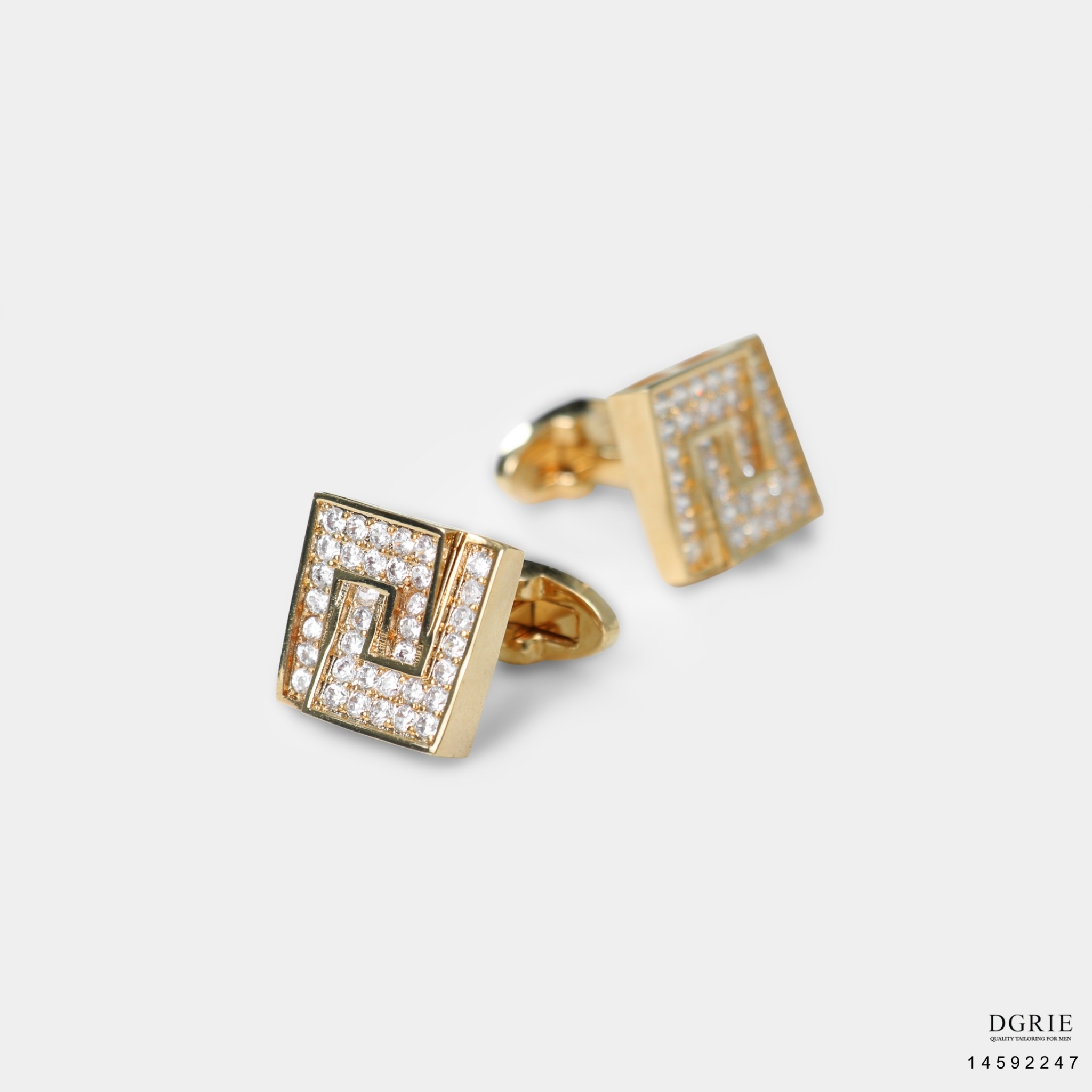 คัฟลิงก์ Cufflinks American Diamonds Meander Ornament