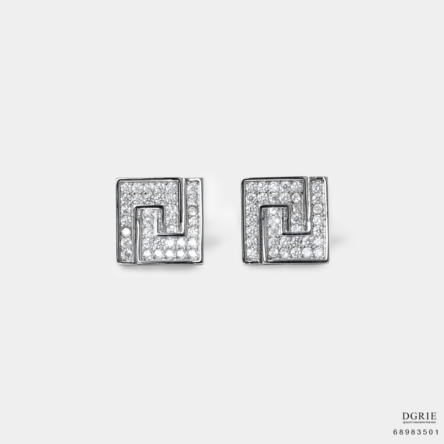 คัฟลิงก์ Cufflinks American Diamonds Meander Ornament