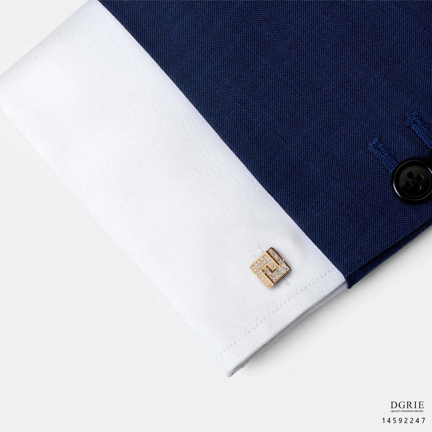 คัฟลิงก์ Cufflinks American Diamonds Meander Ornament