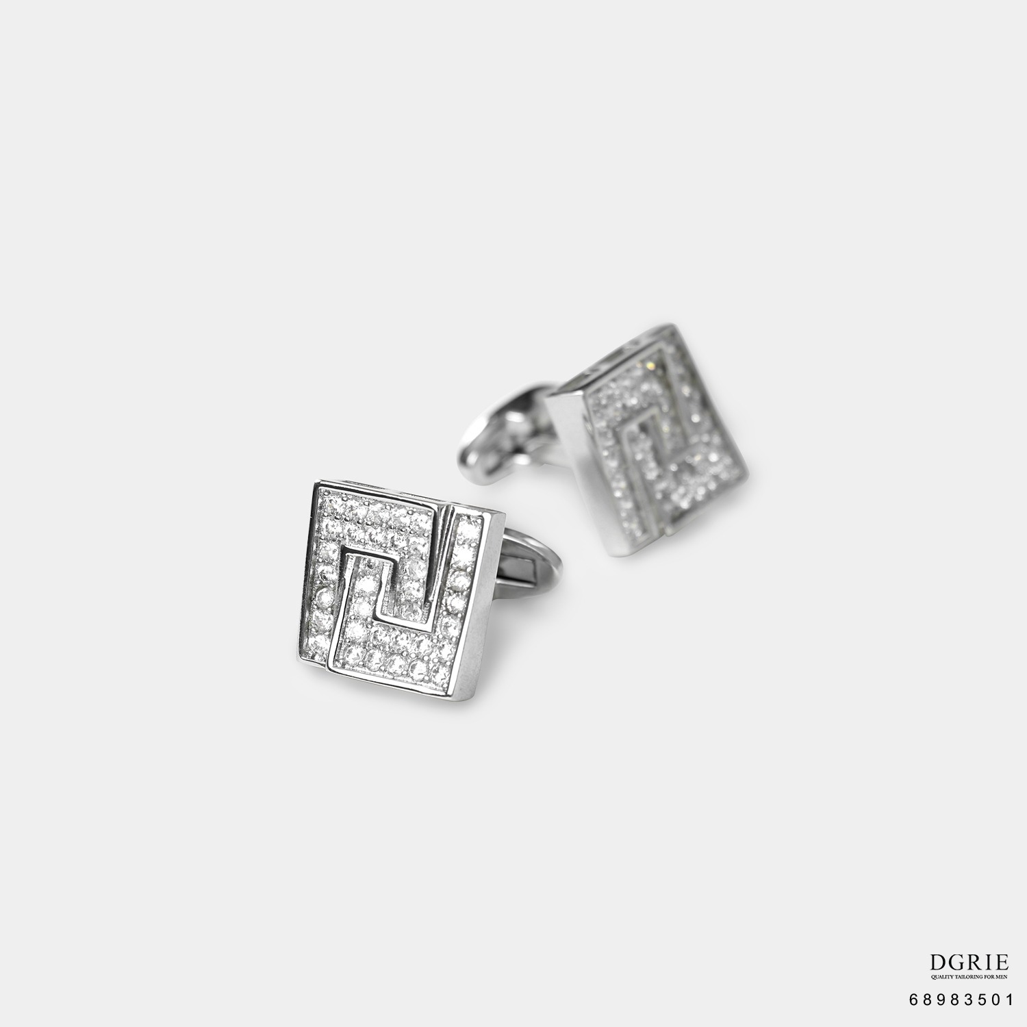 คัฟลิงก์ Cufflinks American Diamonds Meander Ornament