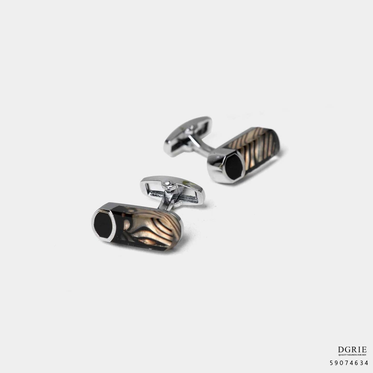 Golden Bronze Resins Cylinder Cufflinks - DGRIE