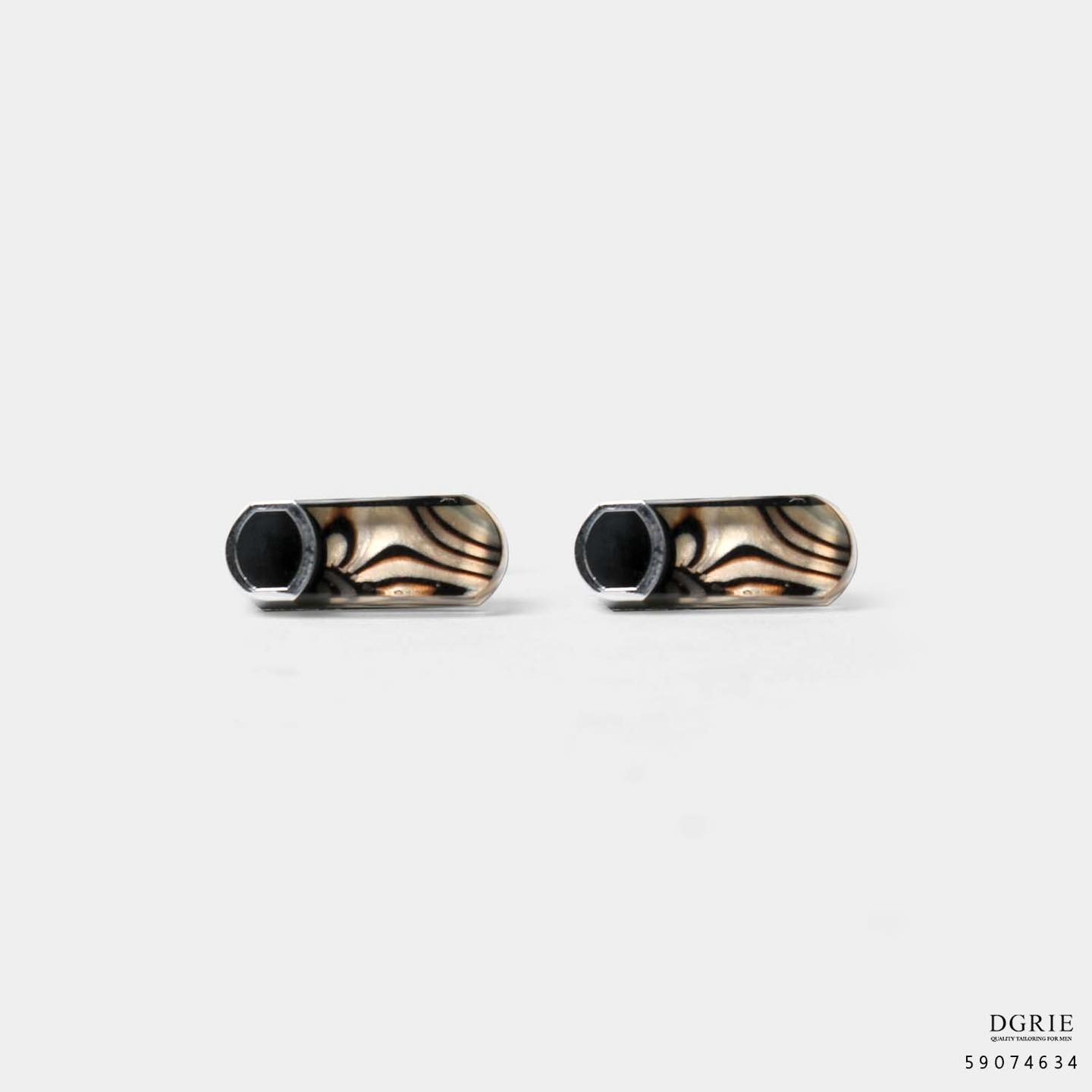 Golden Bronze Resins Cylinder Cufflinks - DGRIE