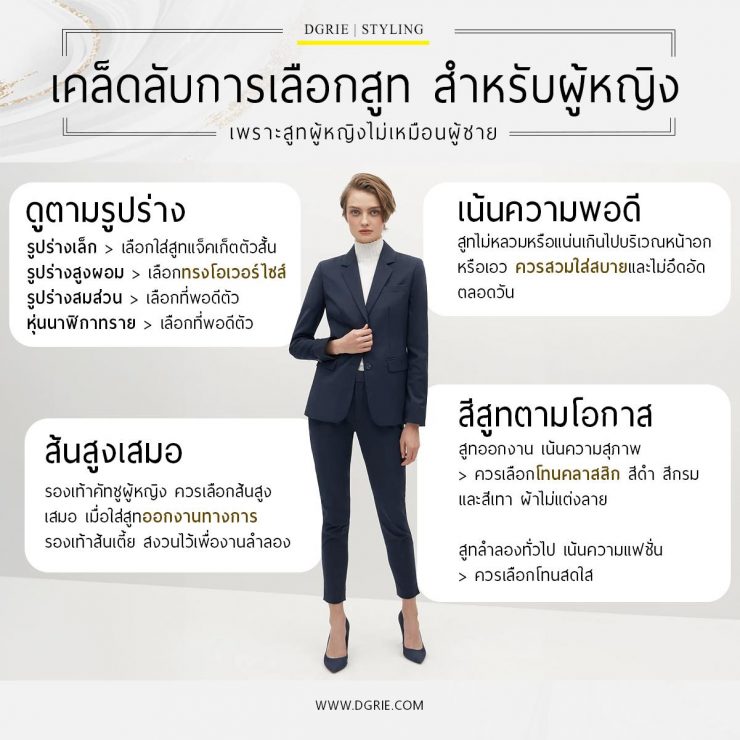 เคล็ดลับการเลือกสูท สำหรับผู้หญิง How to choose the best women’s suits?