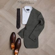 เสื้อสูท ลินินสีเขียวอมเทา Juniper Green Poland Linen Unlining Sport Jacket