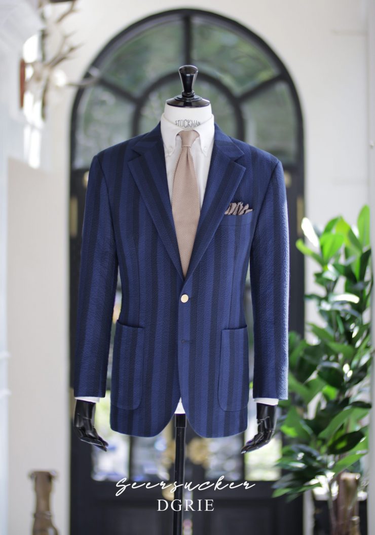 ตัดสูท Seersucker Navy Stripe Jacket