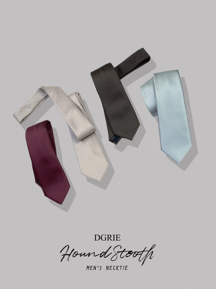 เนคไท Silk Houndstooth 3 Inch Necktie - DGRIE