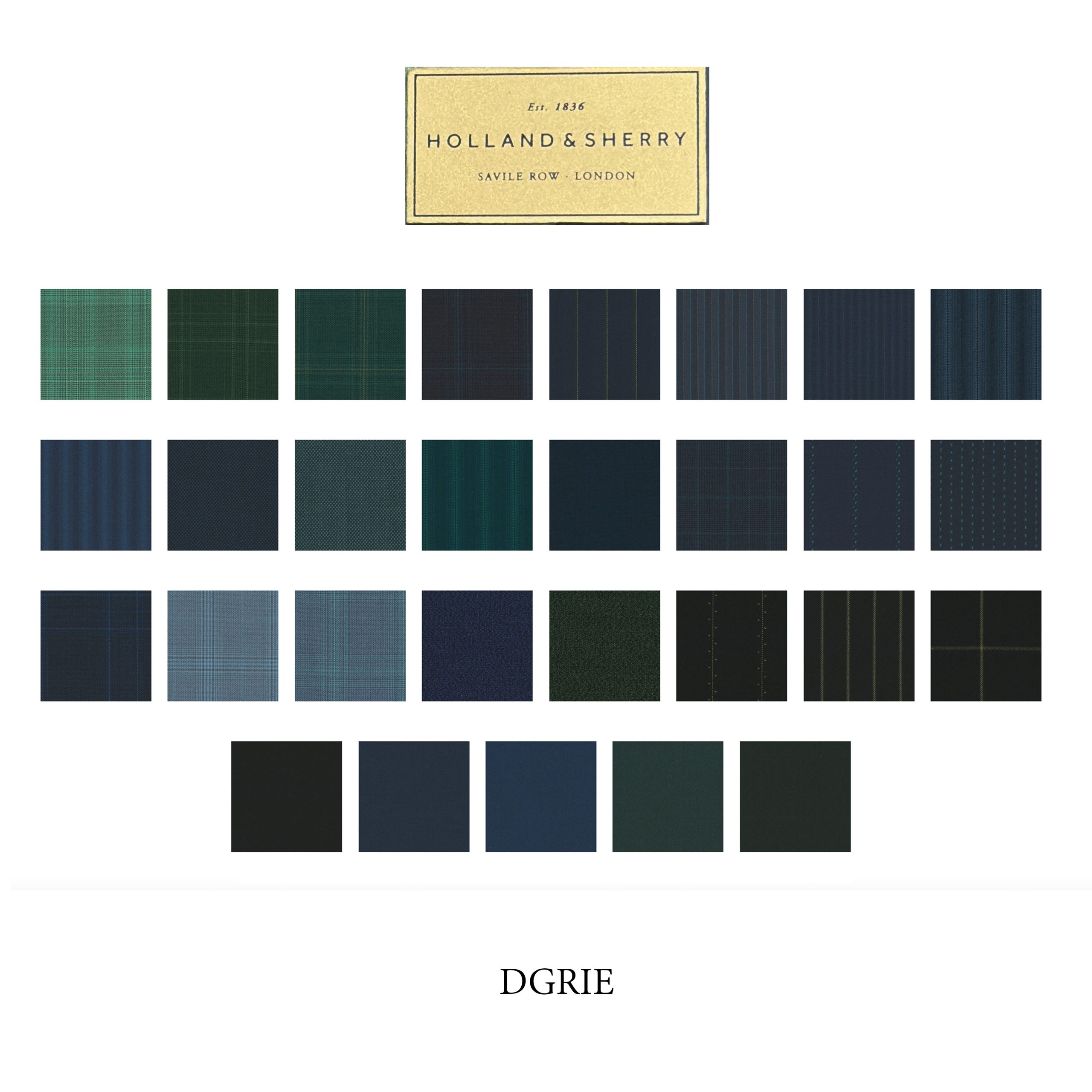 Holland & Sherry คอลเลกชัน Peridot เนื้อผ้าผสมทองคำ 22ct