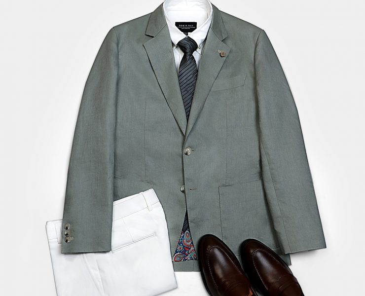 เสื้อสูทลินิน Sage Green Poland Linen Jacket