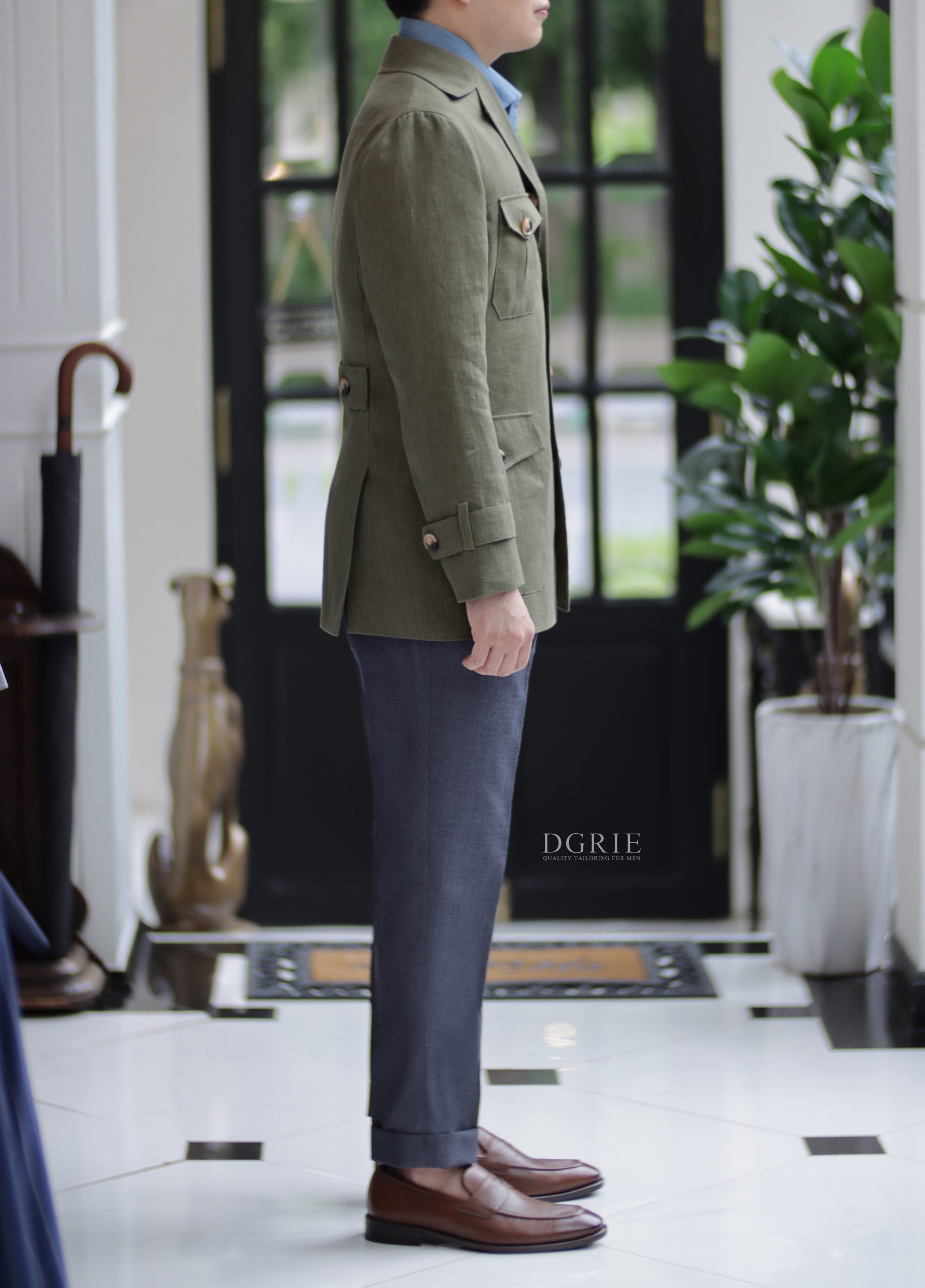 DGRIE Light Olive Green Safari Jacket
