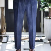 DGRIE PANTS 57 – กางเกงวินเทจ ลายทาง CLASSIC NAVY PIN STRIPE PANTS