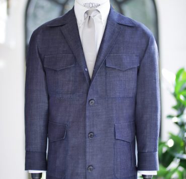 ตัดเสื้อซาฟารี DGRIE Minimal Light Denim Safari Jacket