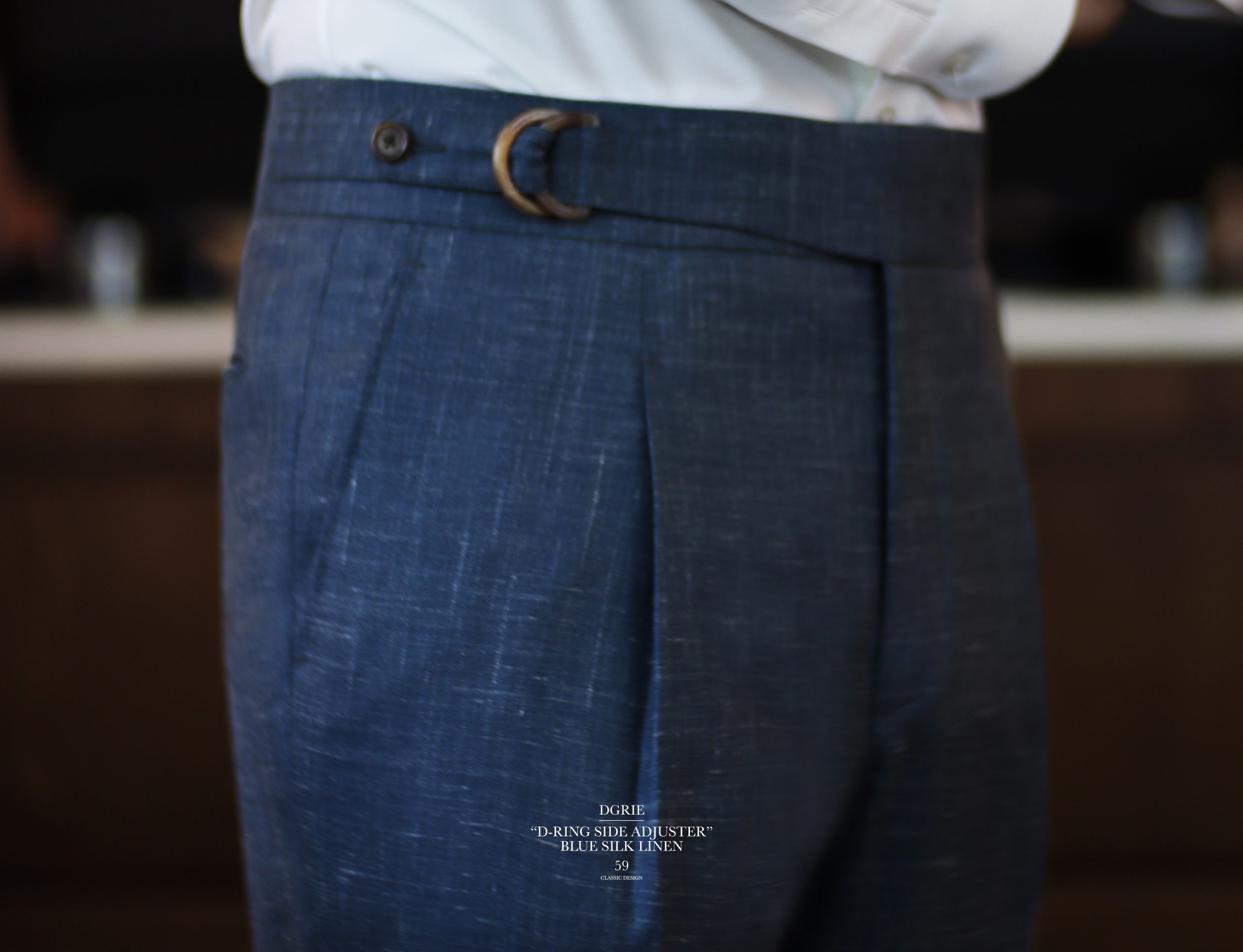 DGRIE PANTS 59 - ตัดกางเกงวินเทจ Wool Silk Linen D-ring Adjuster Pants