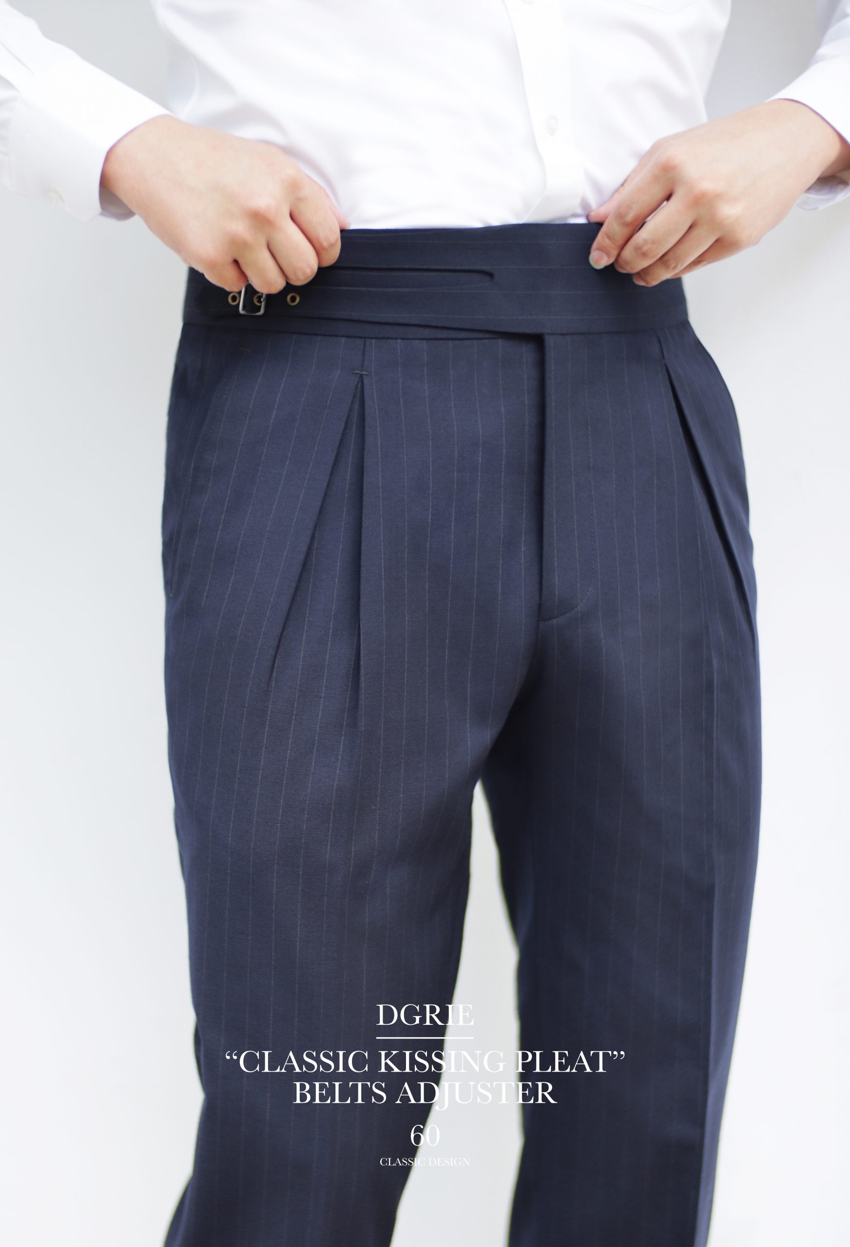 ตัดกางเกง DGRIE PANTS 60 : KISSING PLEAT BELTS ADJUSTER