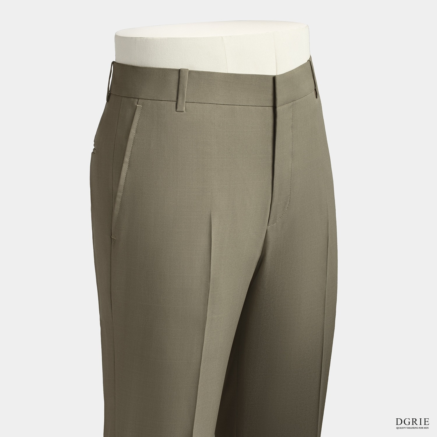 DGRIE PLAY - กางเกงผ้าวูล สีเบจ Slim-fit Wool-Blend Pants, Beige