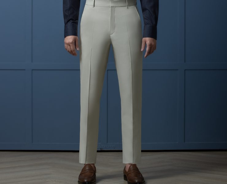 DGRIE PLAY - Slim-fit Wool-Blend Pants, Cream (กางเกงผ้าวูล / สีครีม)