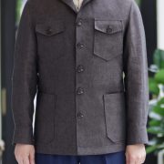 เสื้อซาฟารีลินิน Classic Red Brown Linen Safari