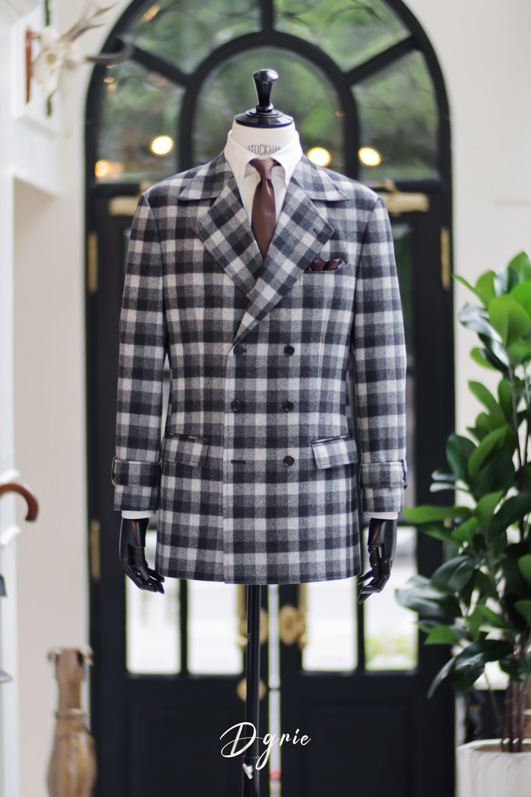 ตัดเสื้อโค้ท Window Check Flannel Overcoat