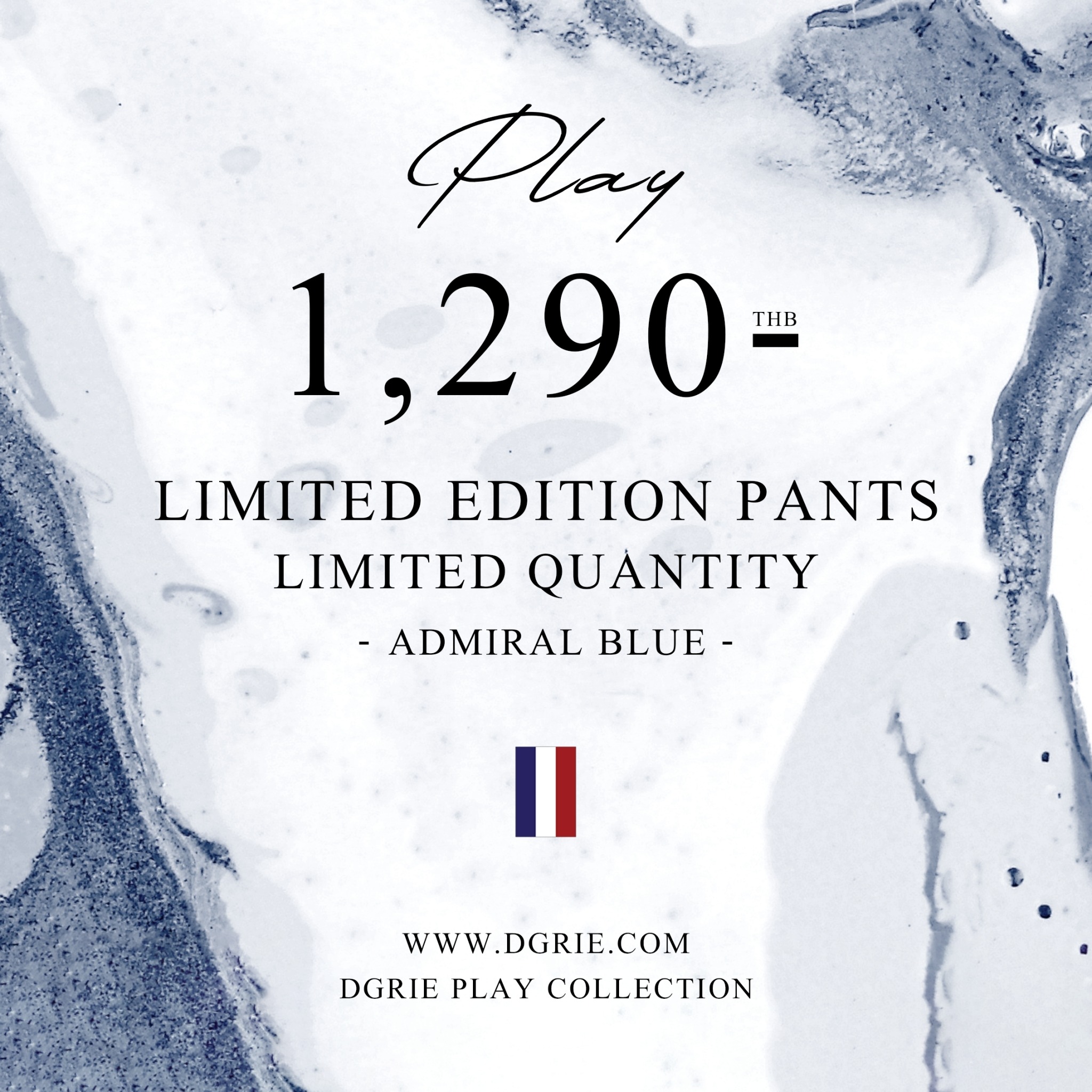 DGRIE PLAY - กางเกงสีน้ำเงิน Slim fit Wool Admiral Blue