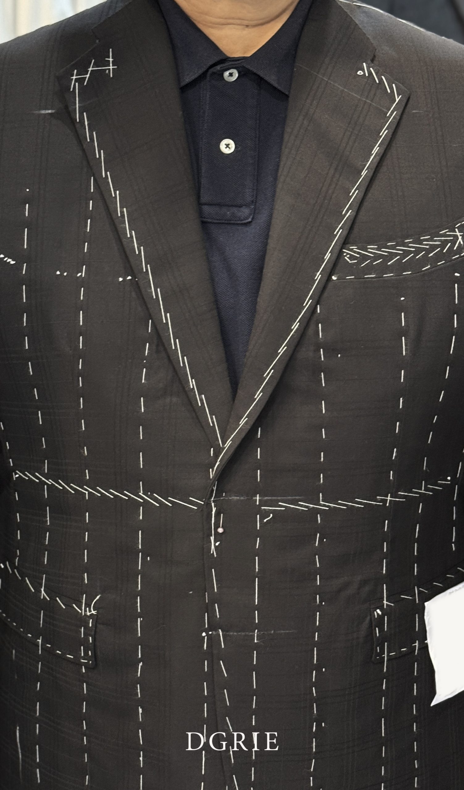 ตัดสูท Fitting Window Black Hand-Lapel Canvas Suits