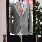 ตัดสูท Italy Solaro Double-Breasted Suits (Olive Green - Blue)