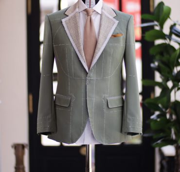 ตัดสูท Italy Solaro Double-Breasted Suits (Olive Green - Blue)