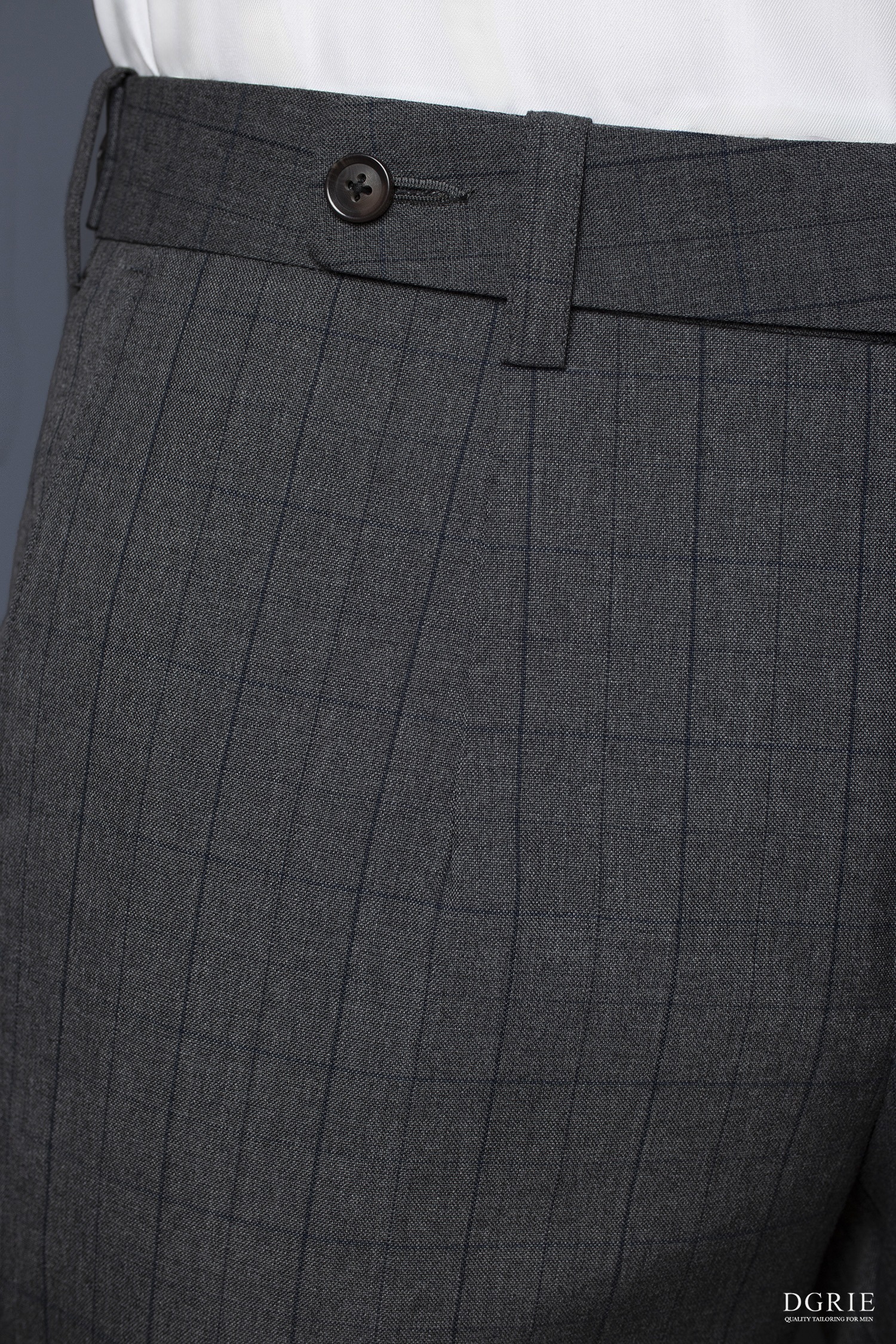 กางเกงลายตาราง สีเทา Dark Gray WindowPane pants