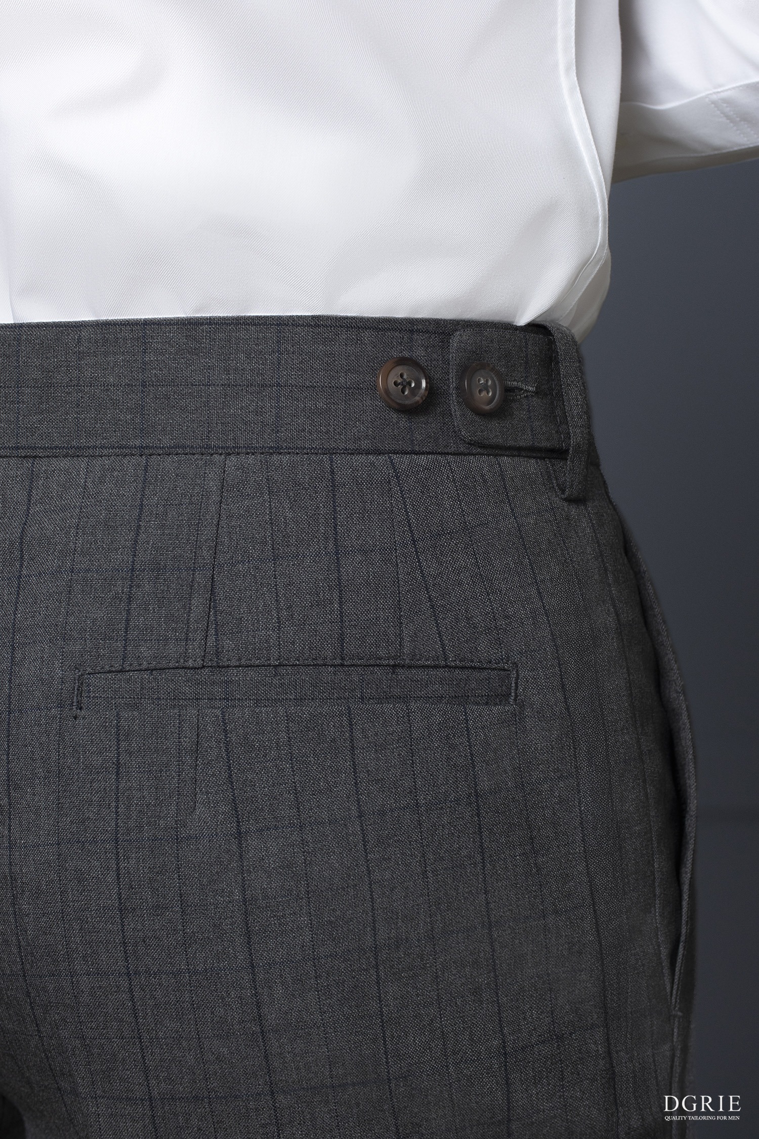 กางเกงลายตาราง สีเทา Dark Gray WindowPane pants