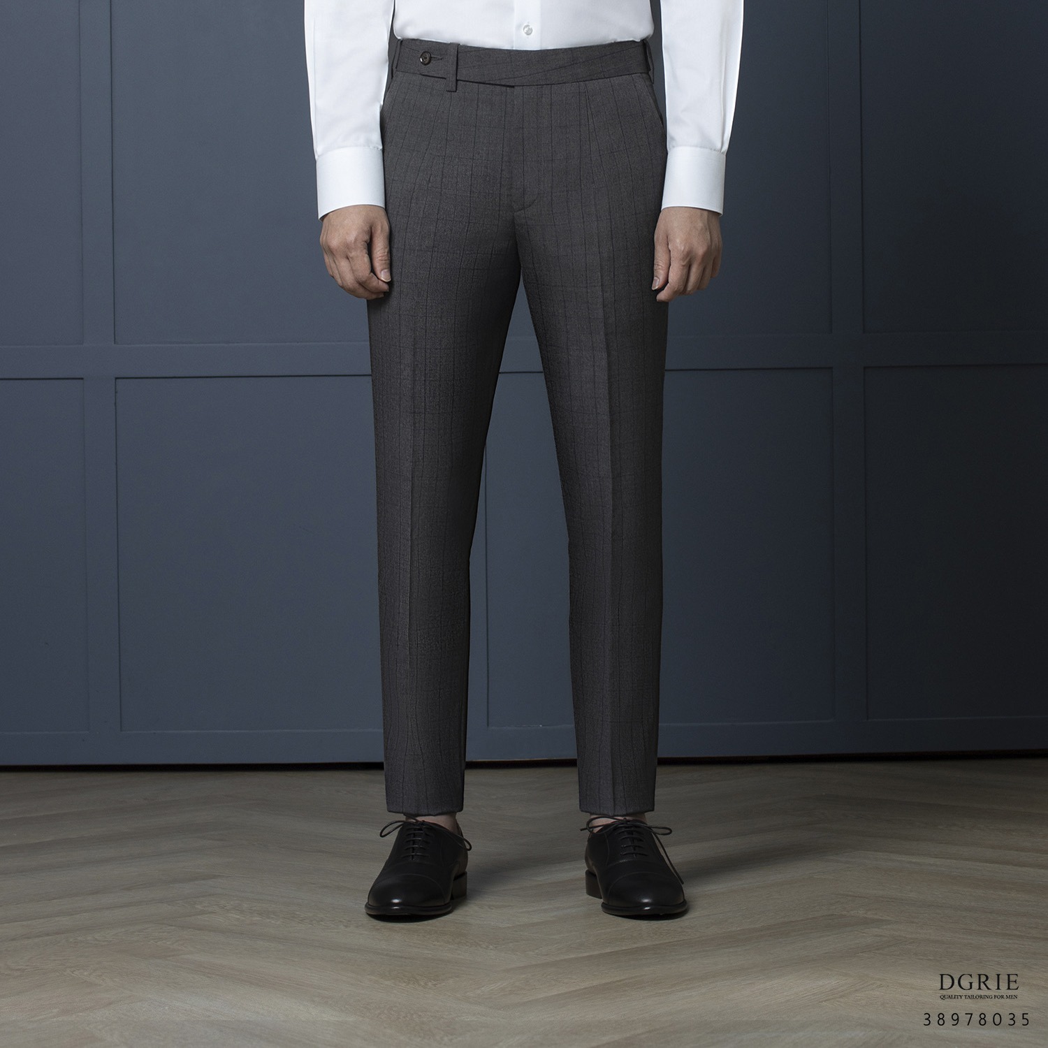 กางเกงลายตาราง สีเทา Dark Gray WindowPane pants