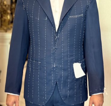 DGRIE FITTING : NAVY SUIT HAND LAPEL CANVAS