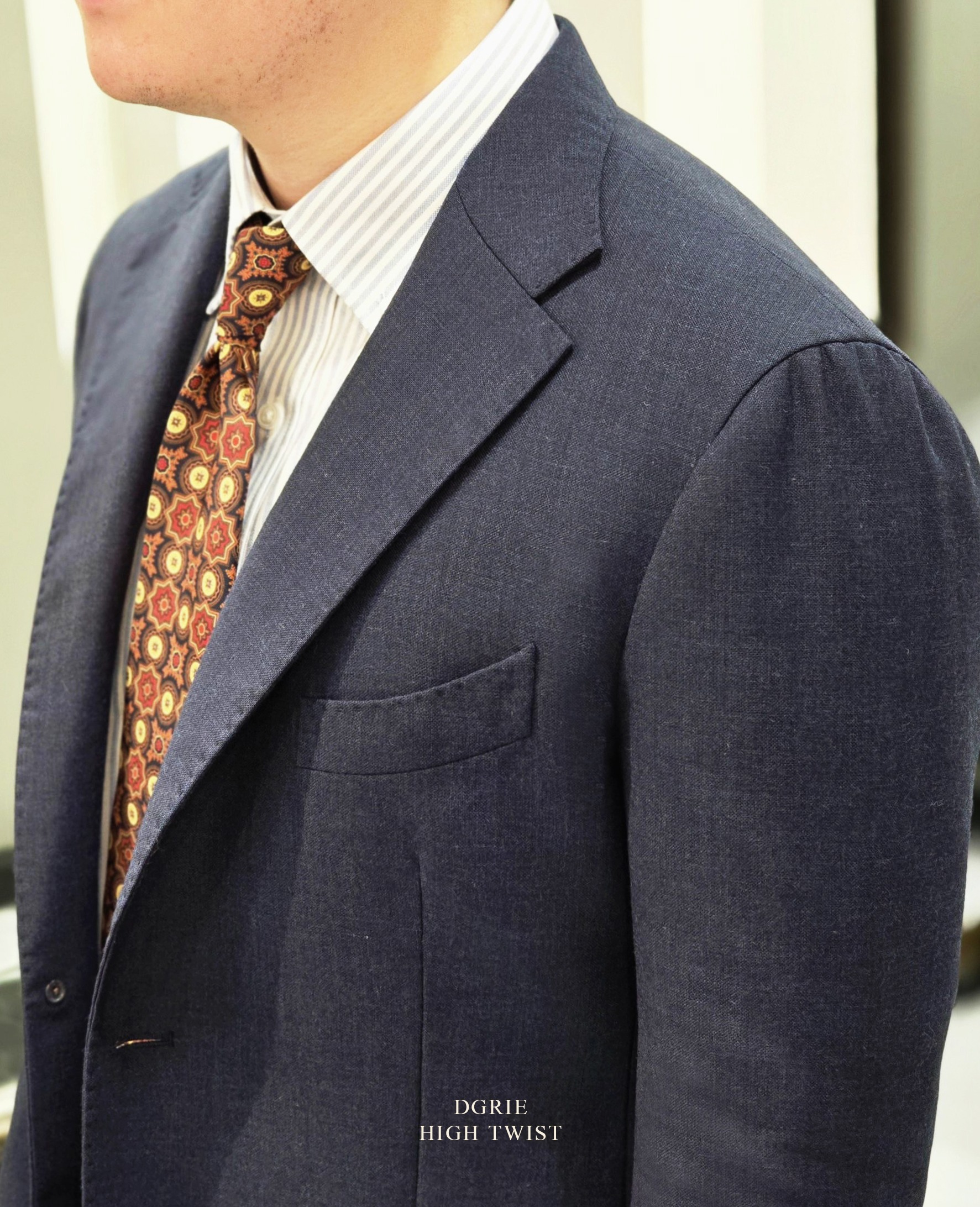 ตัดสูทสีน้ำ DGRIE NAVY HIGH TWIST WOOL