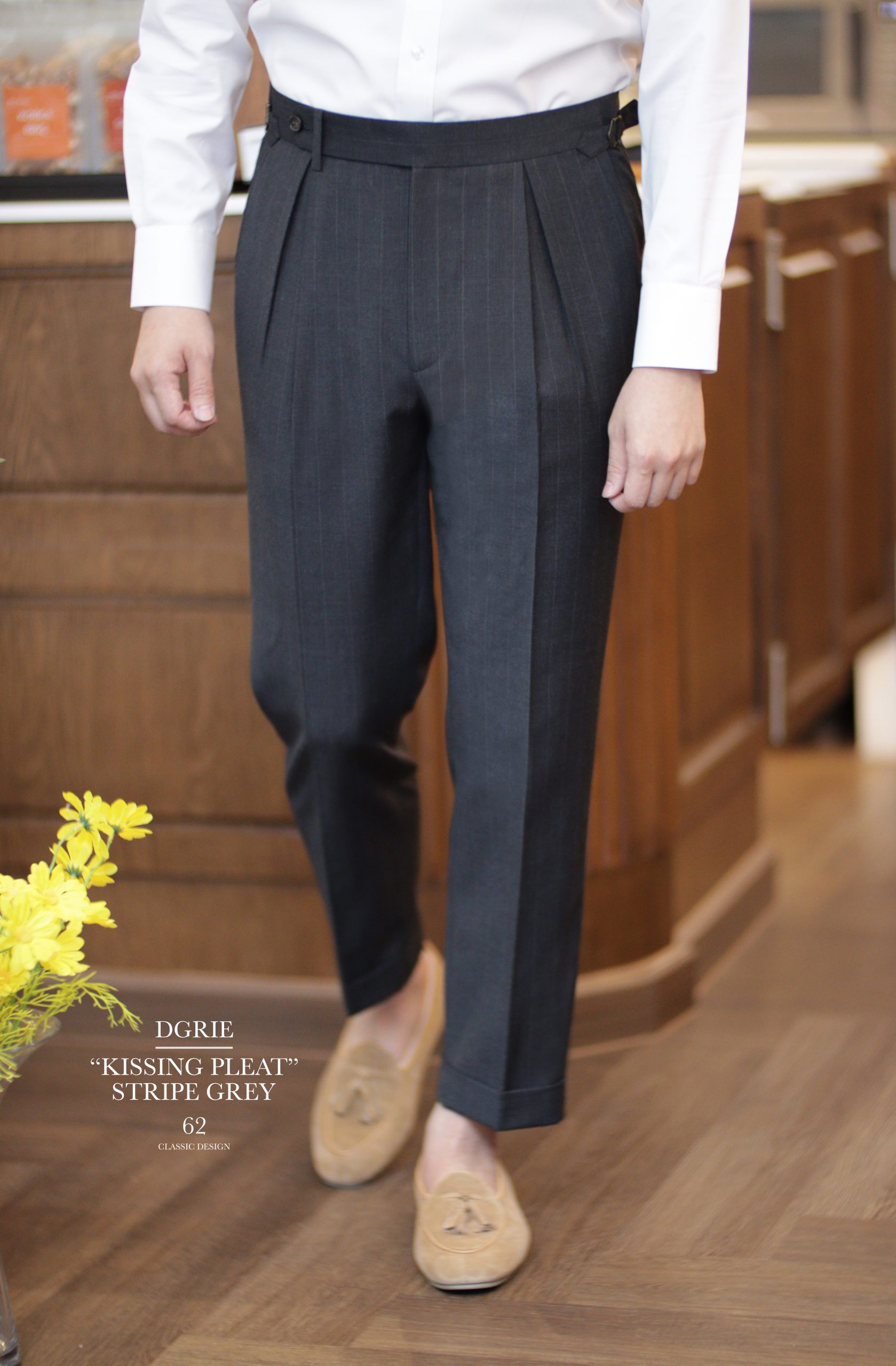 DGRIE PANTS 62 : ตัดกางเกง KISSING PLEAT BELTS ADJUSTER