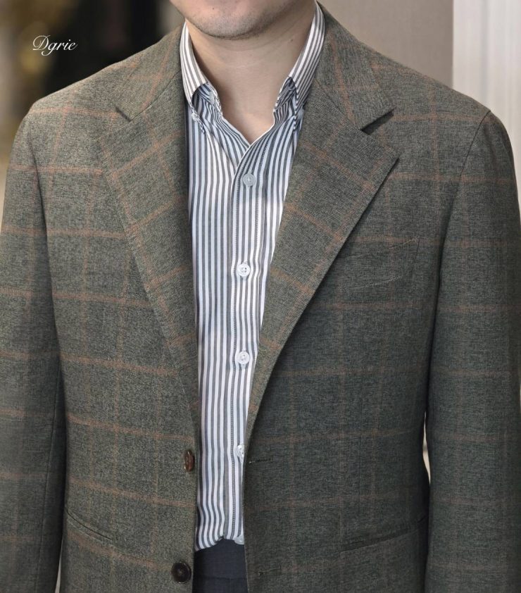 ตัดสูทสีเขียว ลายตาราง DGRIE WINDOW GREEN JACKET SUITS