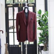 ร้านตัดสูท DGRIE HOUNDSTOOTH Red & Black 3 Piece Suits